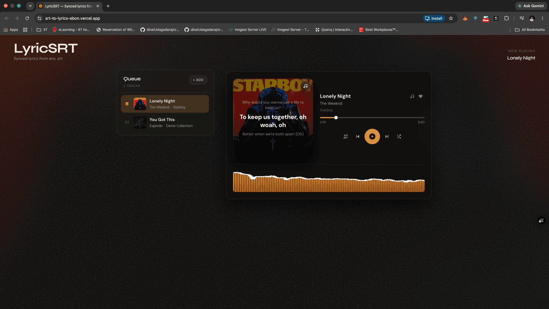 srt-lyric-player screenshot