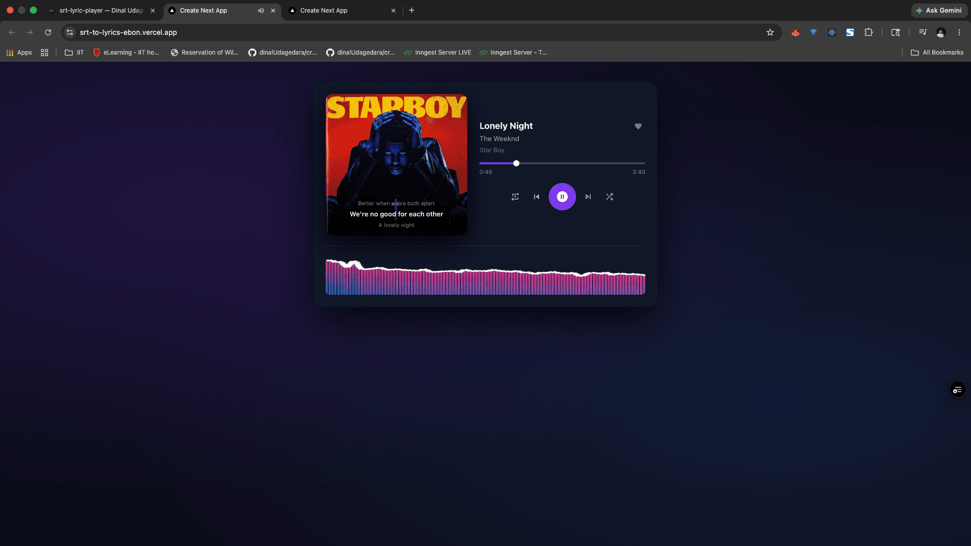 srt-lyric-player screenshot